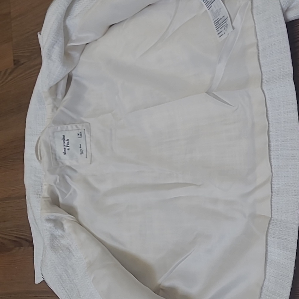 Abercrombie &‎ Fitch Women's Cream Textured Blazer NEW NO TAG. - Picture 14 of 16